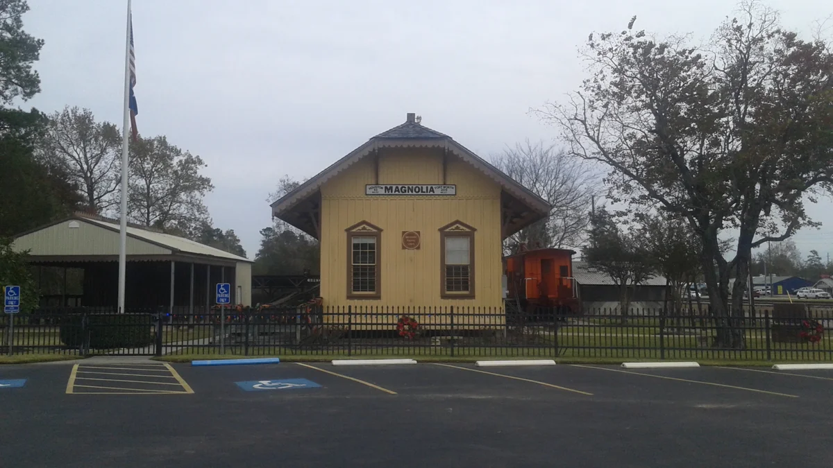 Historic railway depot in Magnolia, Texas