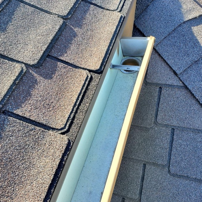 Clean, debris-free gutter after professional gutter cleaning